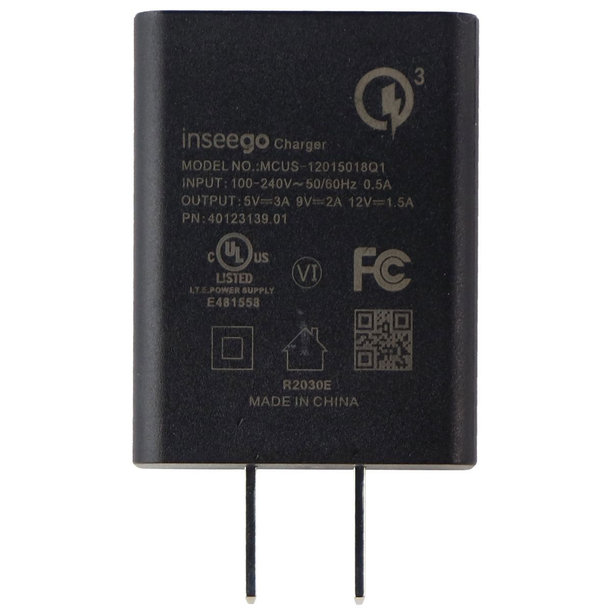 Inseego QuickCharge 3.0 Single USB Wall Charger/Adapter - Black MCUS-12015018Q1