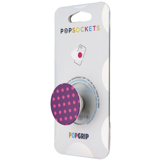 PopSockets: PopGrip Expanding Stand & Grip w/ Swappable Top - Polka Time Purple Cell Phone - Mounts & Holders PopSockets    - Simple Cell Bulk Wholesale Pricing - USA Seller