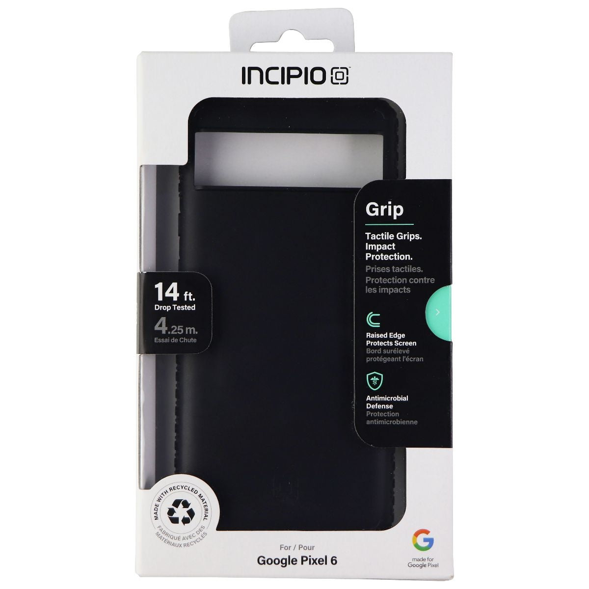 Incipio Grip Series Hardshell Case for Google Pixel 6 Smartphones - Black Cell Phone - Cases, Covers & Skins Incipio    - Simple Cell Bulk Wholesale Pricing - USA Seller