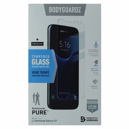 BodyGuardz Pure Tempered Glass Screen Protector for Samsung Galaxy S7 - Clear Cell Phone - Screen Protectors BODYGUARDZ    - Simple Cell Bulk Wholesale Pricing - USA Seller