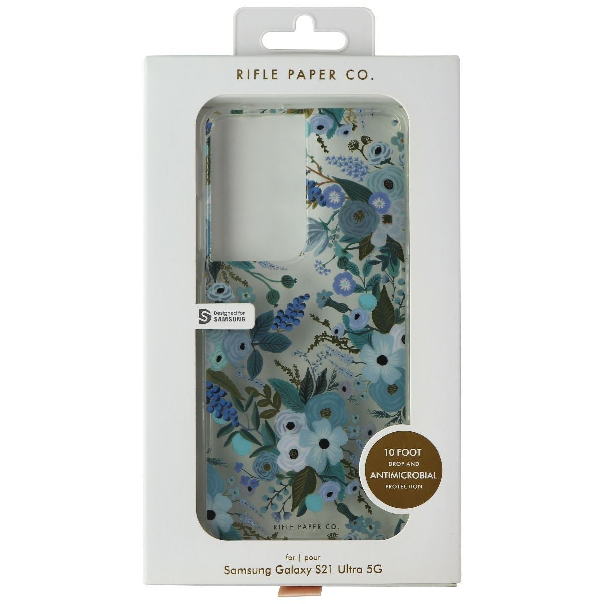 Rifle Paper Co. Series Case for Samsung Galaxy S21 Ultra 5G - Garden Party Blue Cell Phone - Cases, Covers & Skins Case-Mate    - Simple Cell Bulk Wholesale Pricing - USA Seller