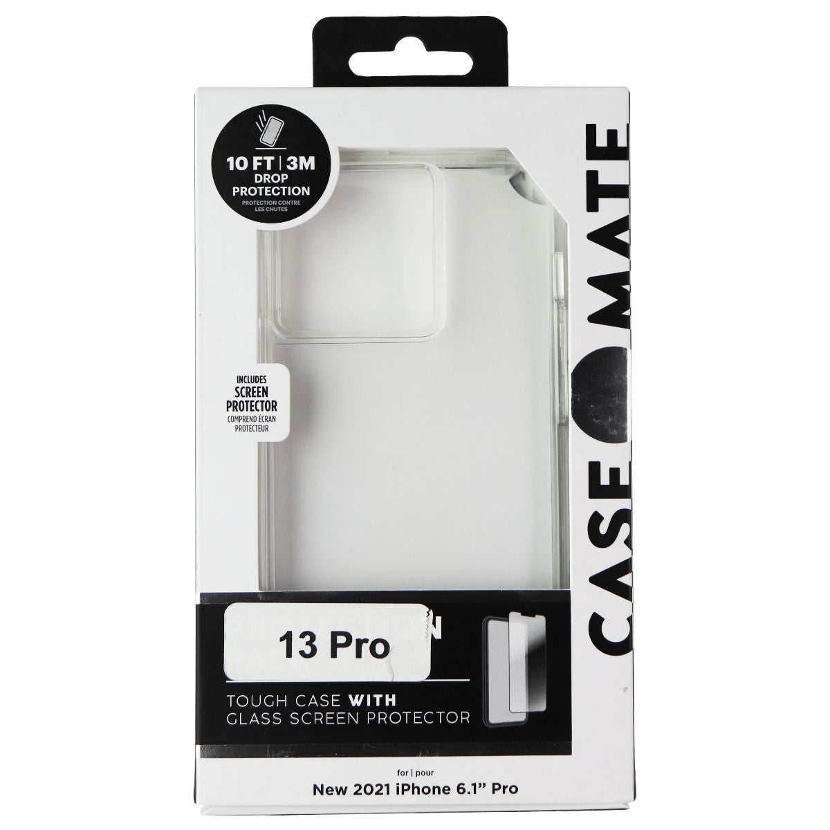 Case-Mate Tough Case and Screen Protector for Apple iPhone 13 Pro - Clear