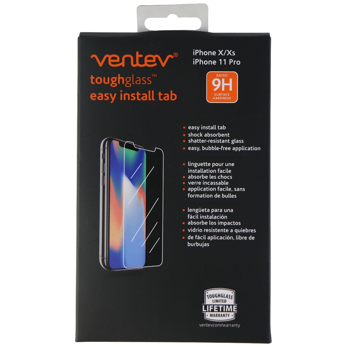 Ventev ToughGlass Screen Protection Kit for iPhone Xs/X and 11 Pro - Clear