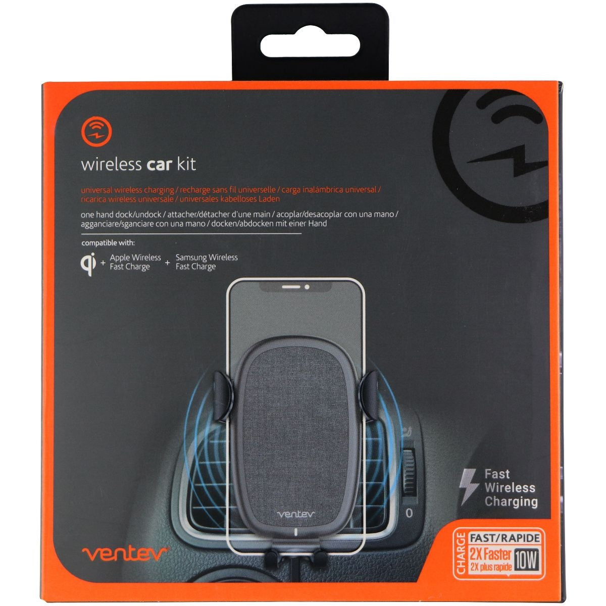 Ventev Car Mount Vent Clip with 10W Wireless Charging for Smartphones Cell Phone - Mounts & Holders Ventev - Simple Cell Bulk Wholesale Pricing - USA Seller