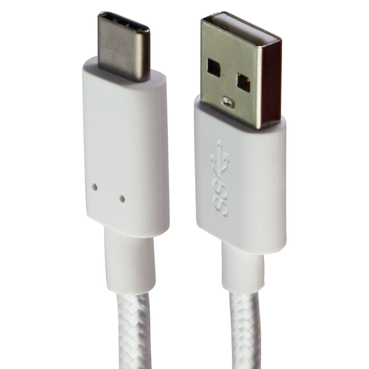 Alcatel 3.3-Foot 1m SuperSpeed SS USB to USB-C Charge/Sync Braided Cable - White Cell Phone - Cables & Adapters Alcatel - Simple Cell Bulk Wholesale Pricing - USA Seller
