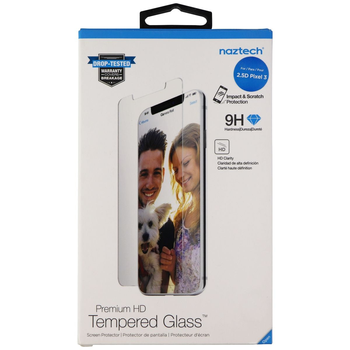Naztech Premium HD Tempered Glass Screen Protector for Google Pixel 3 - Clear Cell Phone - Screen Protectors Naztech - Simple Cell Bulk Wholesale Pricing - USA Seller