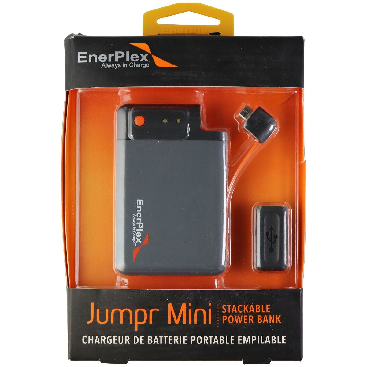 EnerPlex Jumpr 1700mAh Mini Stackable Power Bank with Tethered Micro-USB Cable Cell Phone - Chargers & Cradles EnerPlex    - Simple Cell Bulk Wholesale Pricing - USA Seller