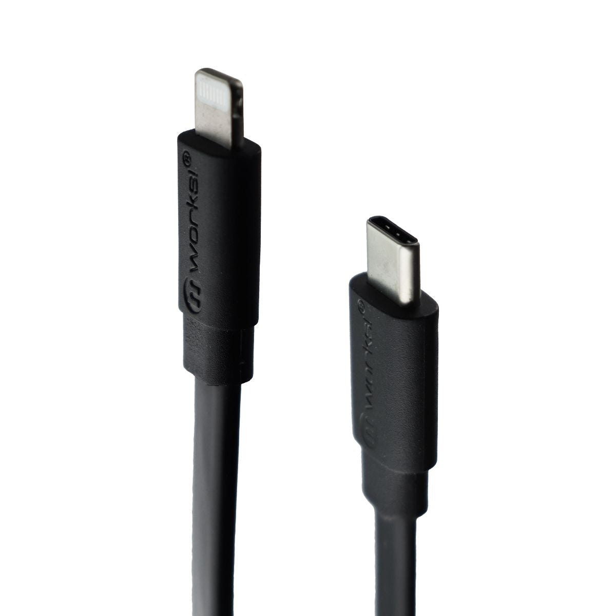 mWorks! mPower! Flat USB-C to Lightning 8-Pin Cable for iPhone/iPad - Black Cell Phone - Cables & Adapters mWorks! - Simple Cell Bulk Wholesale Pricing - USA Seller