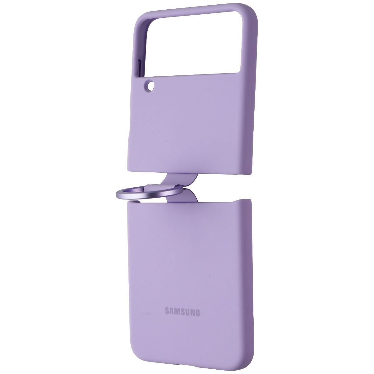 Samsung Silicone Cover with Ring for Samsung Galaxy Z Flip4 - Bora Purple