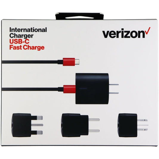 Verizon International Charger USB-C Fast Charge Kit for UK, Europe, & Asia Cell Phone - Chargers & Cradles Verizon    - Simple Cell Bulk Wholesale Pricing - USA Seller