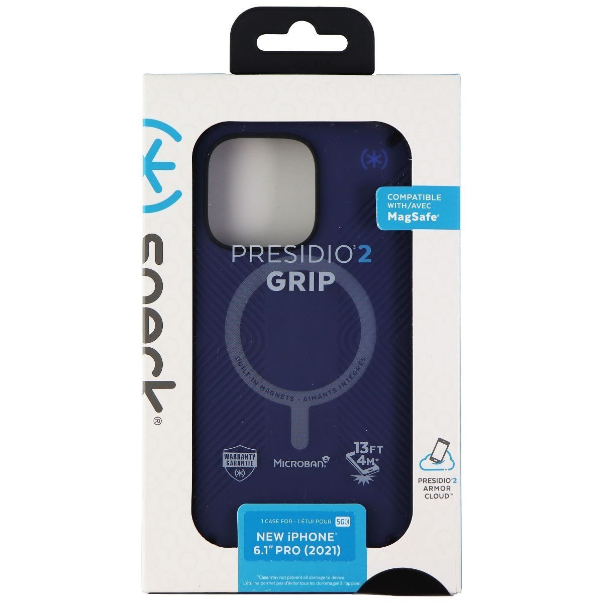 Speck Presidio2 Grip Case For Magsafe for iPhone 13 Pro - Coastal Blue/Black Cell Phone - Cases, Covers & Skins Speck - Simple Cell Bulk Wholesale Pricing - USA Seller