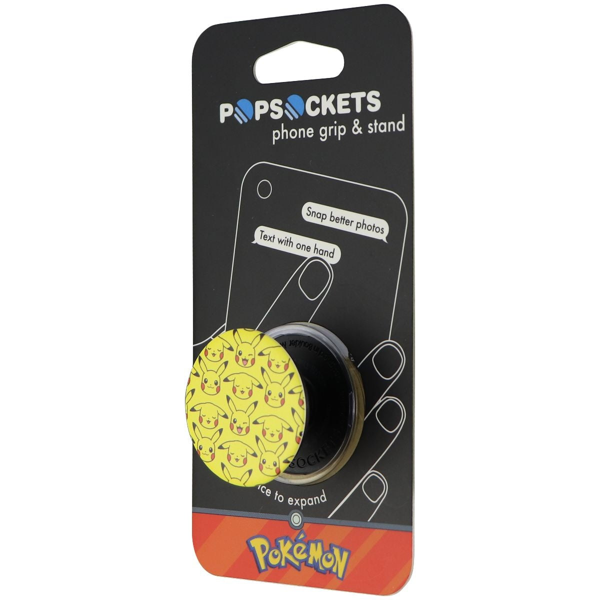 PopSockets: Collapsible Grip & Stand for Phones and Tablets - Pikachu Pattern Cell Phone - Mounts & Holders PopSockets - Simple Cell Bulk Wholesale Pricing - USA Seller