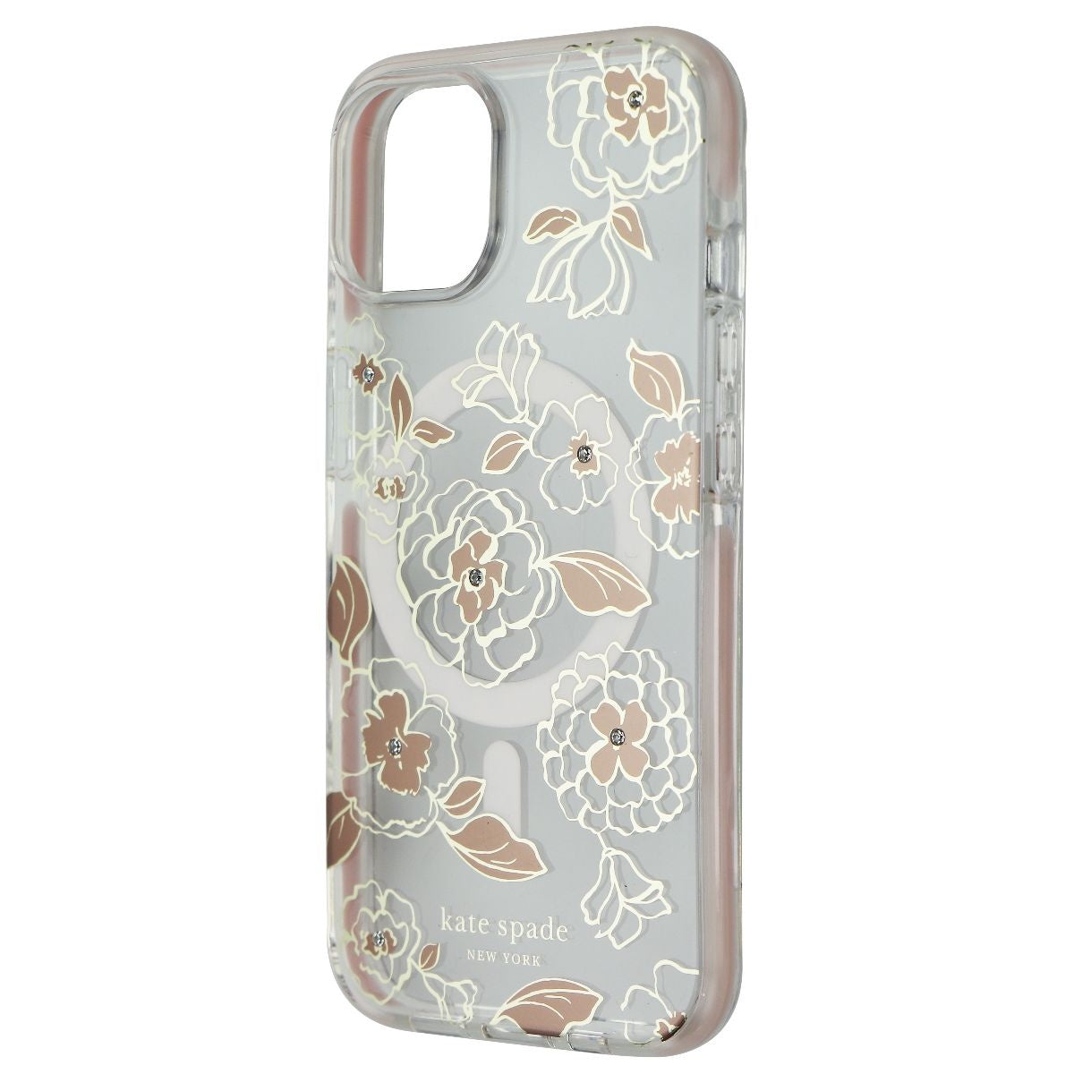 Kate Spade Defensive Hardshell Case for MagSafe for iPhone 14 - Gold Floral Cell Phone - Cases, Covers & Skins Kate Spade New York - Simple Cell Bulk Wholesale Pricing - USA Seller