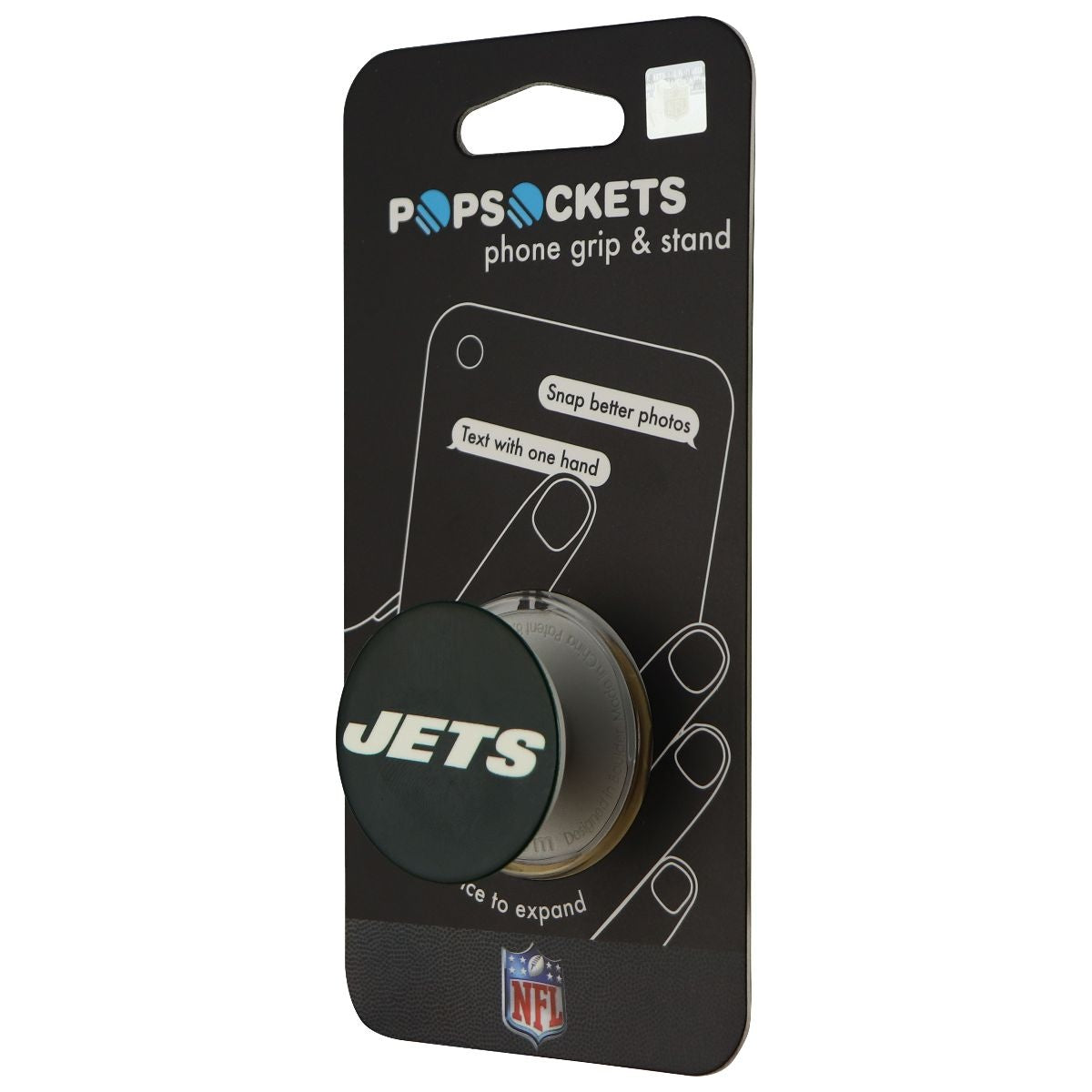 PopSockets Collapsible Grip & Stand for Phones/Tablets - NFL New York Jets Logo Cell Phone - Mounts & Holders PopSockets - Simple Cell Bulk Wholesale Pricing - USA Seller