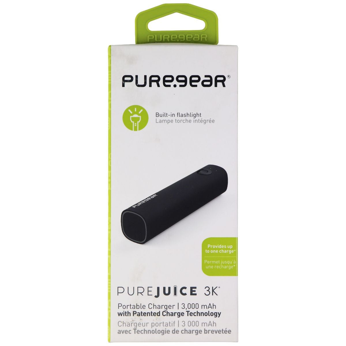 PureGear PureJuice 3K Portable USB Charger & Flashlight - Black Cell Phone - Chargers & Cradles PureGear - Simple Cell Bulk Wholesale Pricing - USA Seller