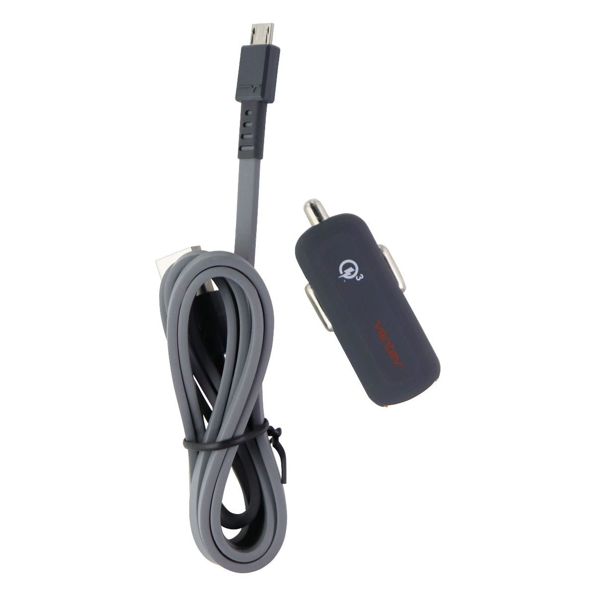 Ventev Dashport RQ1300 mini QC 3.0 Car Adapter w/ (3.3FT) Micro-USB Cable - Gray Cell Phone - Chargers & Cradles Ventev - Simple Cell Bulk Wholesale Pricing - USA Seller