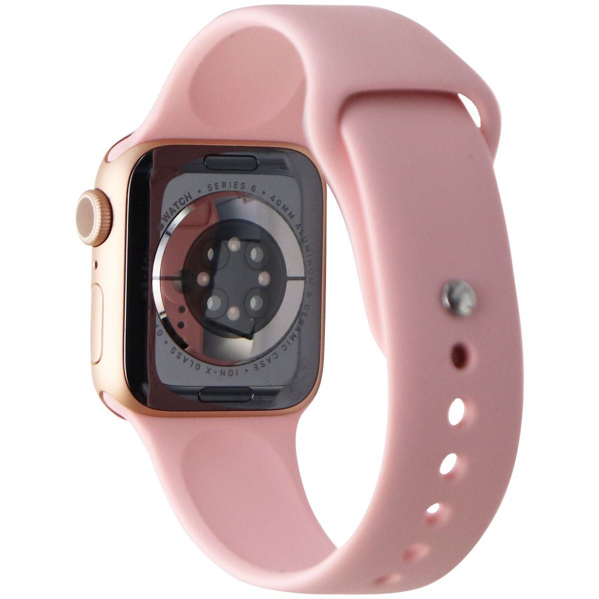 Apple Watch Series 6 (GPS) 40mm (A2291) - Gold Aluminum / Pink Sport Band Smart Watches Apple - Simple Cell Bulk Wholesale Pricing - USA Seller