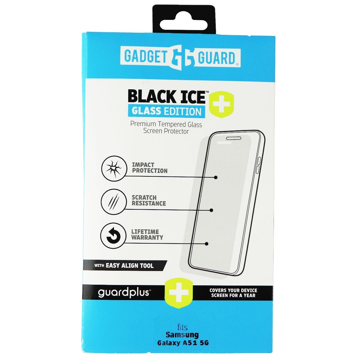 Gadget Guard (Black Ice+) Glass Edition for Samsung Galaxy A51 5G - Clear Cell Phone - Screen Protectors Gadget Guard    - Simple Cell Bulk Wholesale Pricing - USA Seller
