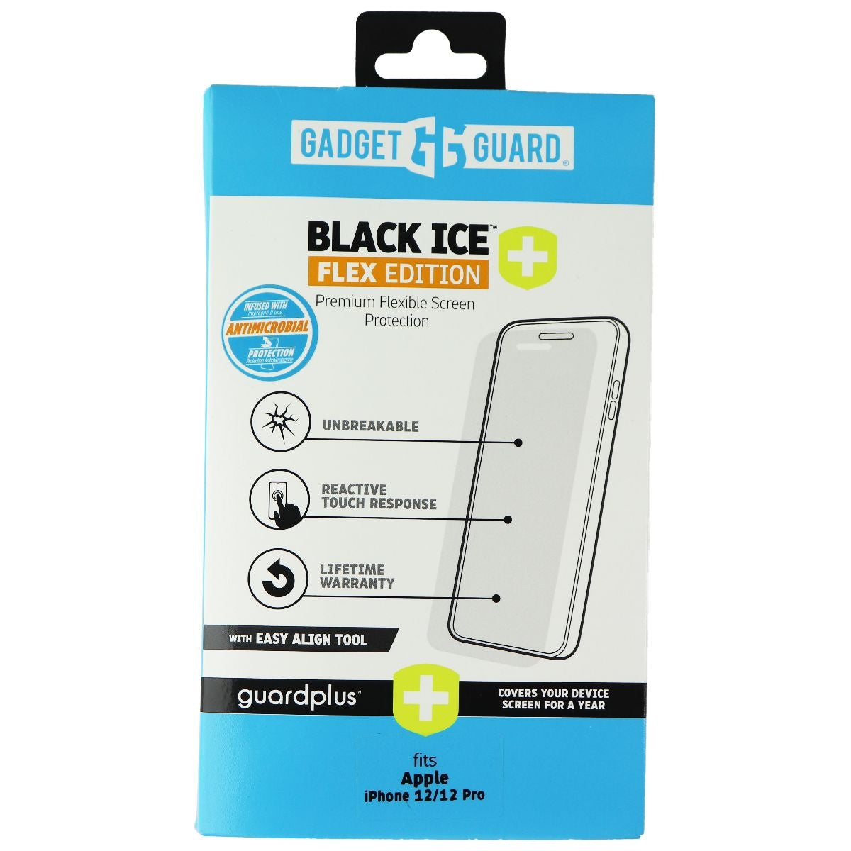 Gadget Guard Black Ice+ (Plus) Flex Protector for Apple iPhone 12 / 12 Pro Cell Phone - Screen Protectors Gadget Guard - Simple Cell Bulk Wholesale Pricing - USA Seller