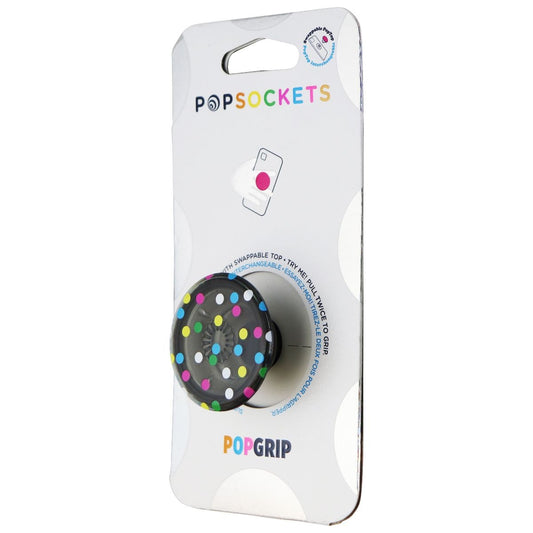 PopSockets PopGrip Expanding Stand and Grip w/ Swappable Top - Black Disco Dots Cell Phone - Mounts & Holders PopSockets - Simple Cell Bulk Wholesale Pricing - USA Seller