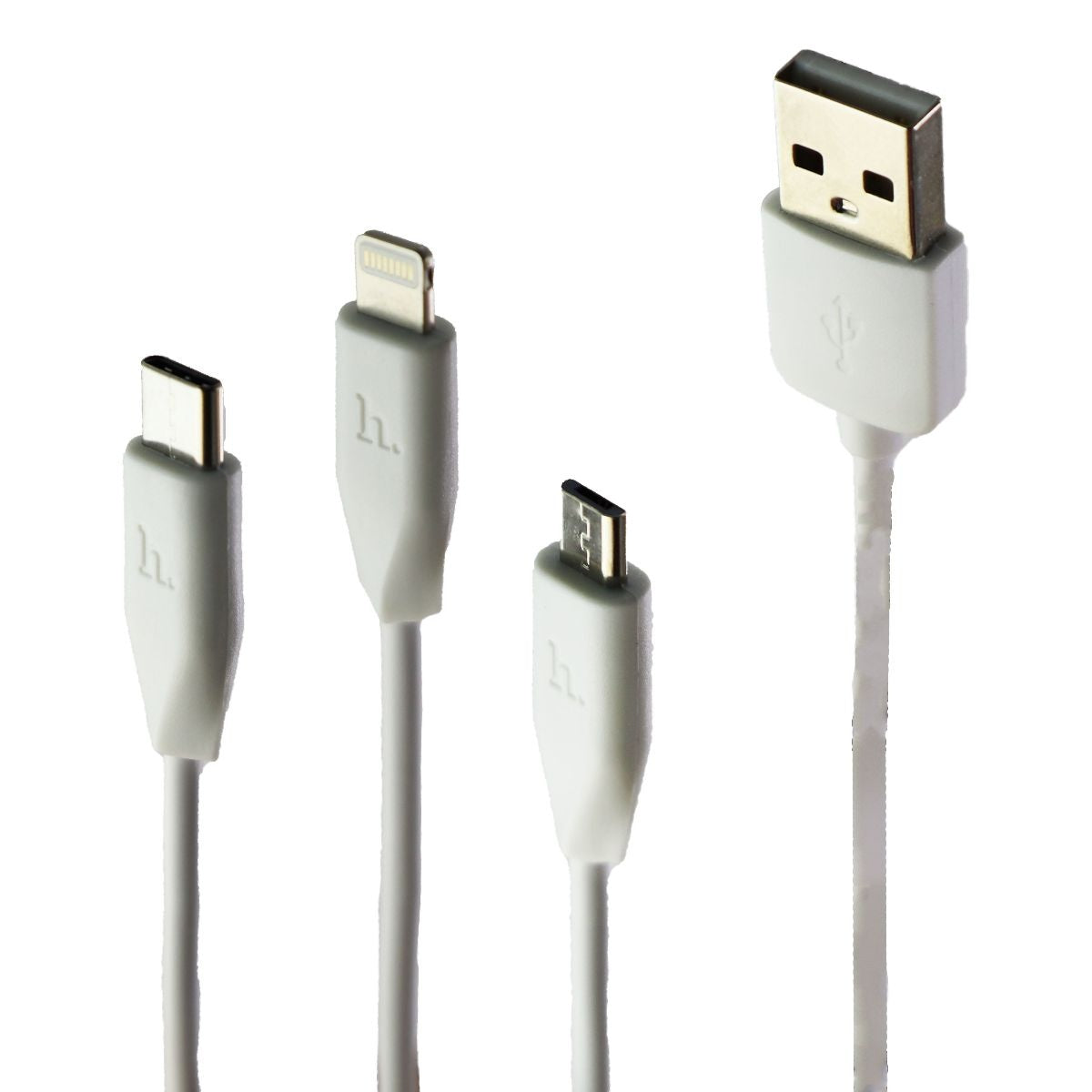 Hoco (1M/3.3-Foot) Rapid 3-in-1 Cable with Micro / USB-C / 8-Pin - White Cell Phone - Cables & Adapters HoCo - Simple Cell Bulk Wholesale Pricing - USA Seller