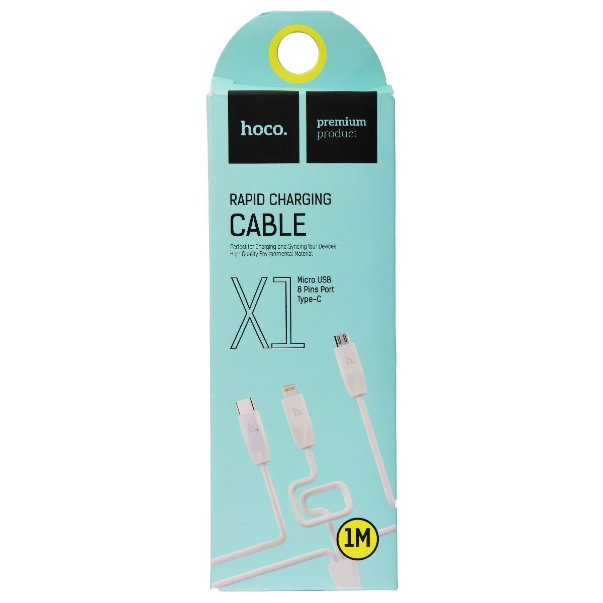 Hoco (1M/3.3-Foot) Rapid 3-in-1 Cable with Micro / USB-C / 8-Pin - White Cell Phone - Cables & Adapters HoCo - Simple Cell Bulk Wholesale Pricing - USA Seller