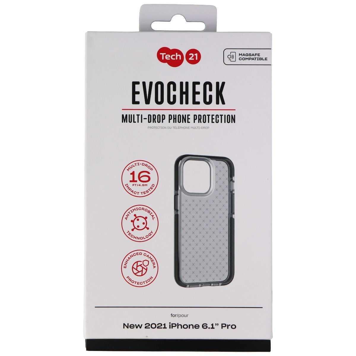 Tech21 Evo Check Series Flexible Gel Case for Apple iPhone 13 Pro - Black Cell Phone - Cases, Covers & Skins Tech21 - Simple Cell Bulk Wholesale Pricing - USA Seller