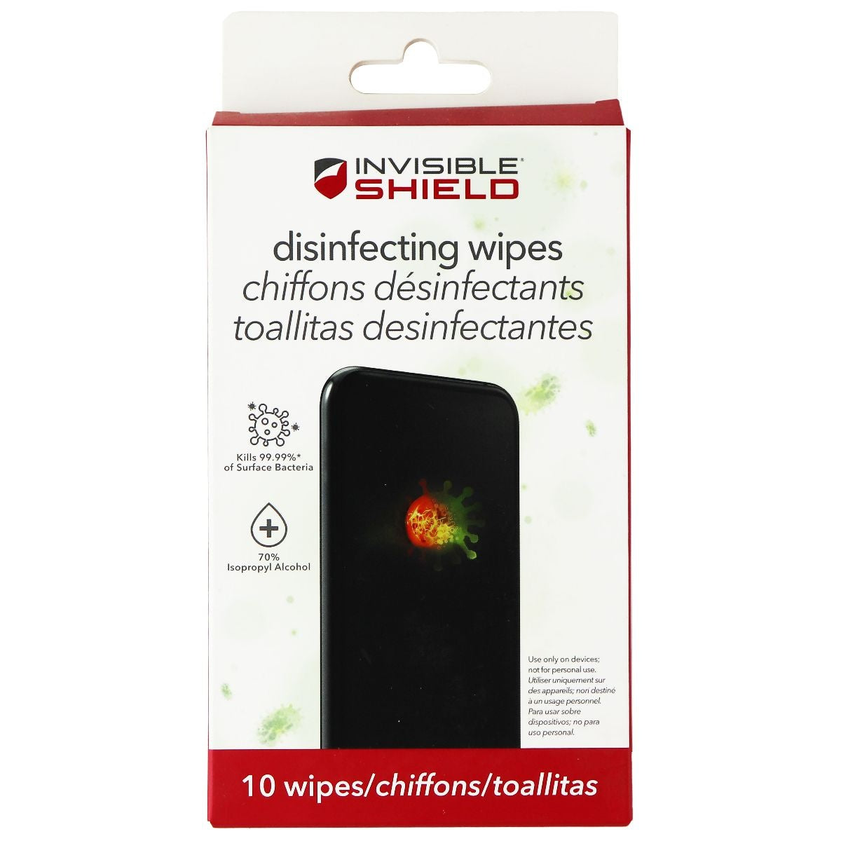 ZAGG InvisibleShield Device Wipes - Individually Wrapped 10 Pack Cell Phone - Other Accessories Zagg - Simple Cell Bulk Wholesale Pricing - USA Seller