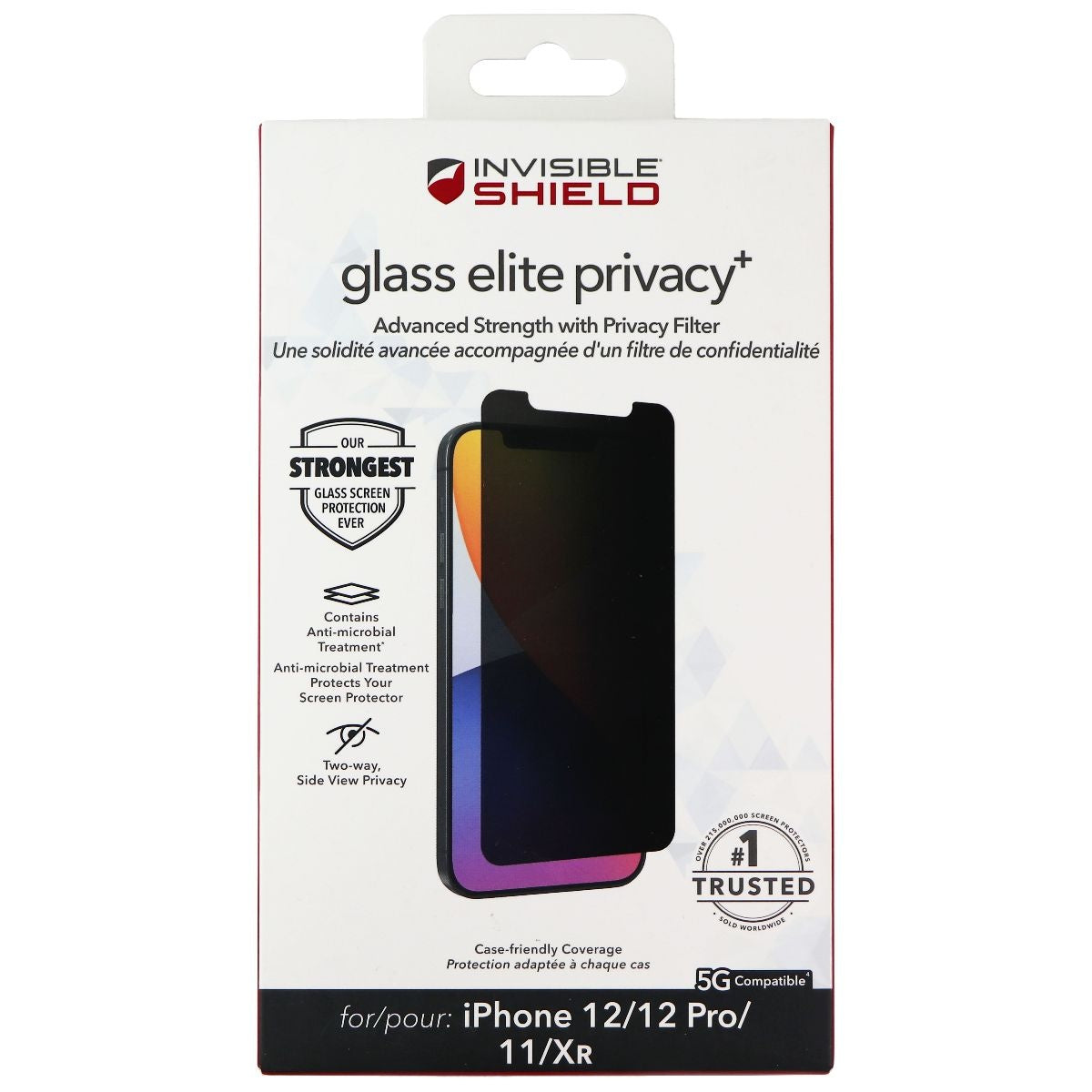 Zagg Invisible Shield Glass Elite Privacy+ for iPhone 12 Pro / 12 / 11 / Xr Cell Phone - Screen Protectors Zagg - Simple Cell Bulk Wholesale Pricing - USA Seller