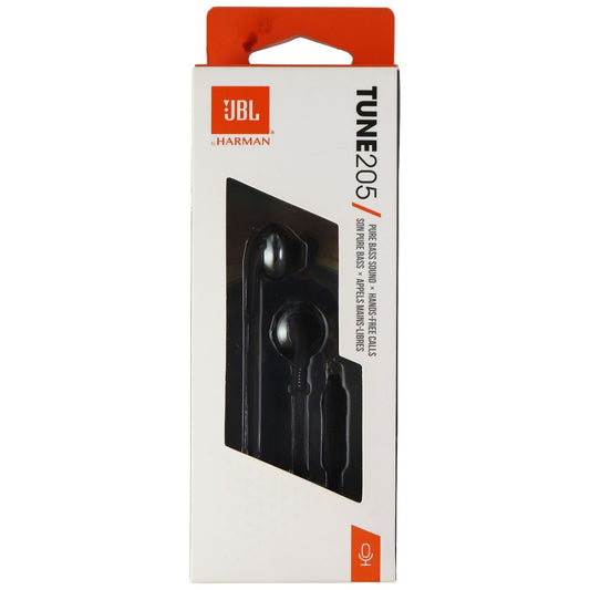 JBL TUNE 205 - In-Ear Headphone with One-Button Remote/Mic - Black Portable Audio - Headphones JBL - Simple Cell Bulk Wholesale Pricing - USA Seller