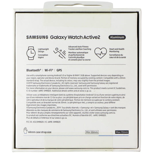 Samsung Galaxy Watch Active2 - International Version (R820 - 44mm, Aqua Black) Smart Watches Samsung    - Simple Cell Bulk Wholesale Pricing - USA Seller