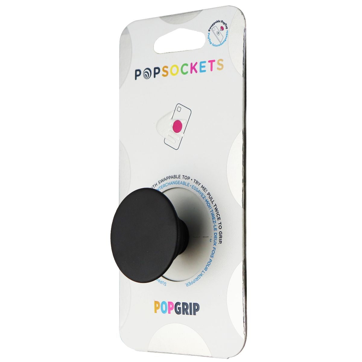 PopSockets PopGrip Expanding Stand and Grip with Swappable Top - Black Cell Phone - Mounts & Holders PopSockets - Simple Cell Bulk Wholesale Pricing - USA Seller