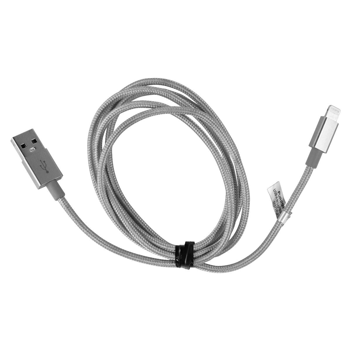 PureGear (4-Foot) Lightning 8-Pin to USB Charge/Sync Braided Cable - Gray Cell Phone - Cables & Adapters PureGear - Simple Cell Bulk Wholesale Pricing - USA Seller