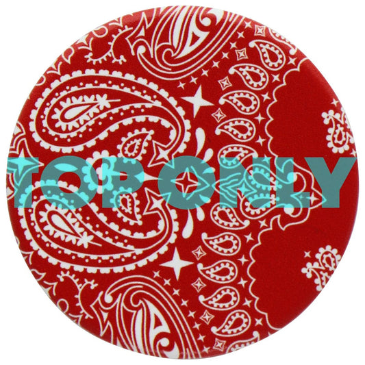 PopSockets PopGrip Swappable Top - Red Bandana (Top ONLY/No Base) Cell Phone - Mounts & Holders PopSockets - Simple Cell Bulk Wholesale Pricing - USA Seller