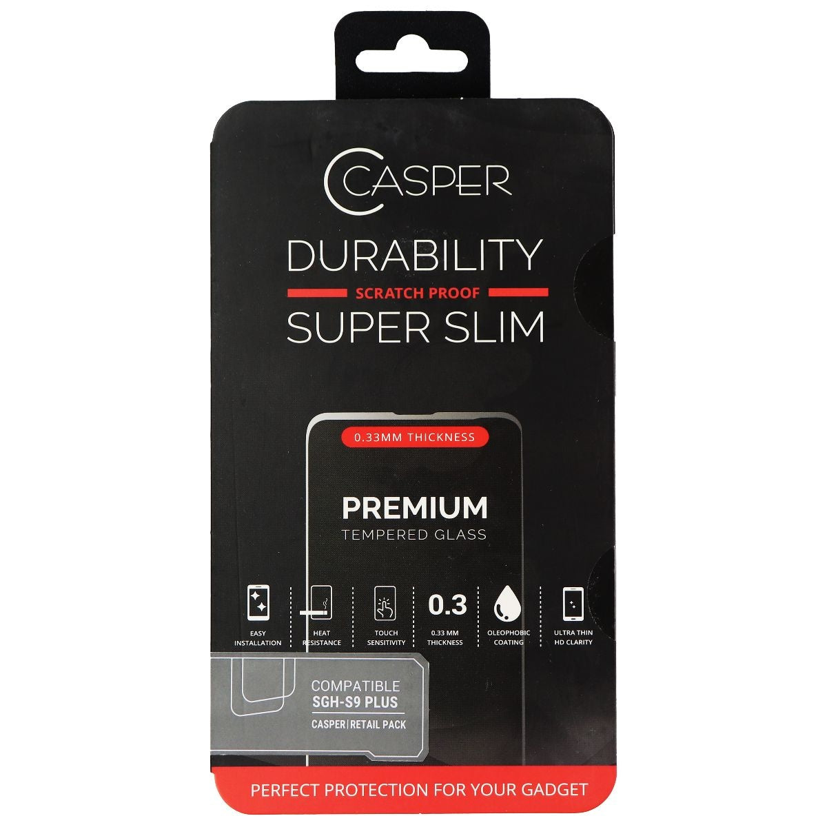 Casper Premium Super Slim 9H Tempered Glass for Samsung Galaxy S9+ (Plus) Cell Phone - Screen Protectors Casper - Simple Cell Bulk Wholesale Pricing - USA Seller
