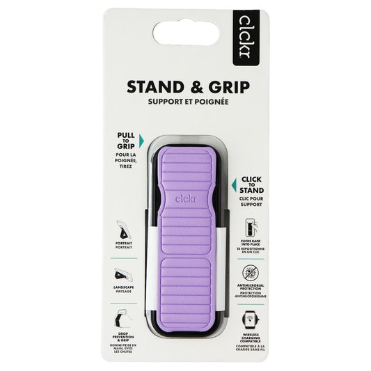 CLCKR Phone Grip and Stand for Phones, Tablets and More - Lilac Pebbled Lines Cell Phone - Mounts & Holders Clckr - Simple Cell Bulk Wholesale Pricing - USA Seller