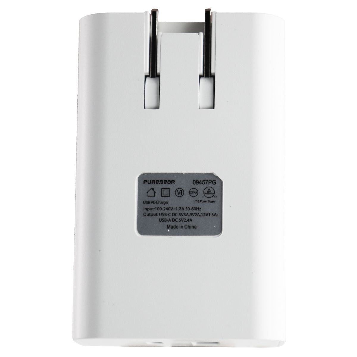 PureGear Dual Port USB-C/USB-A PD Wall Charger - White (09457PG) Cell Phone - Chargers & Cradles PureGear - Simple Cell Bulk Wholesale Pricing - USA Seller