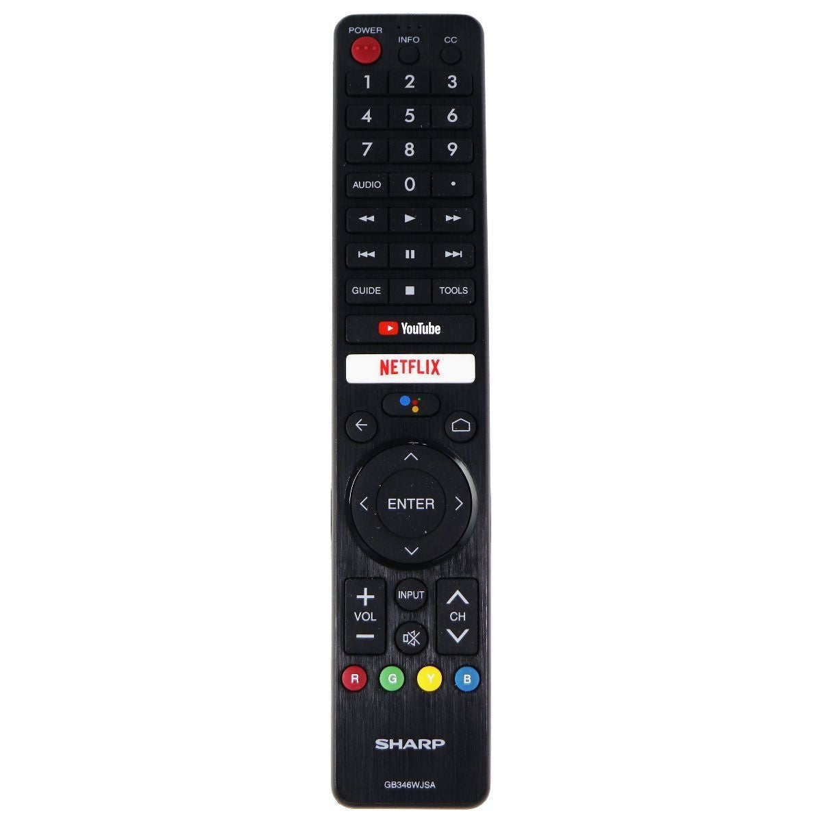 Sharp Remote Control (GB346WJSA) with Netflix for Select Sharp TV - Black TV, Video & Audio Accessories - Remote Controls SHARP    - Simple Cell Bulk Wholesale Pricing - USA Seller