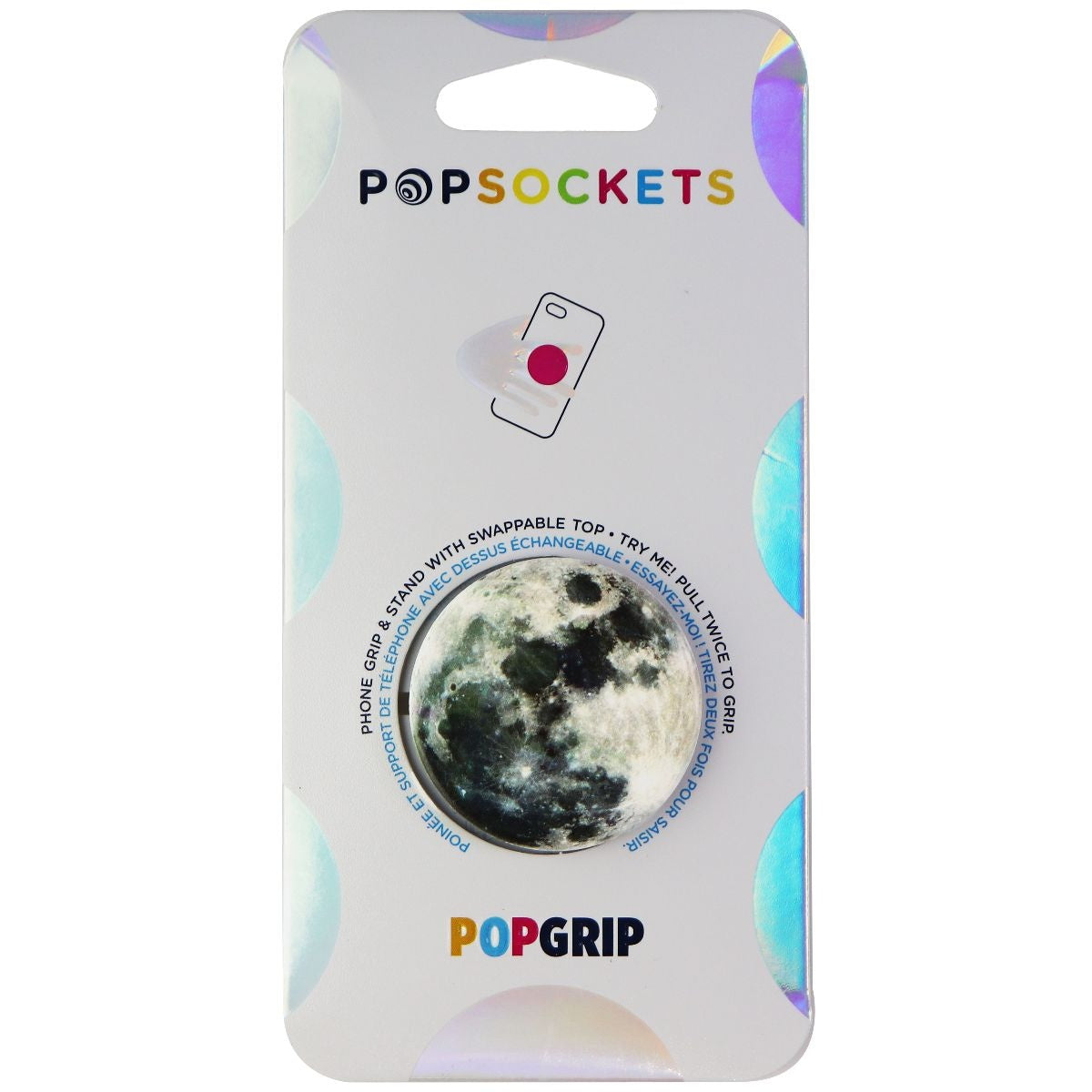 PopSockets: PopGrip with Swappable Top for Phones and Tablets - Moon Cell Phone - Mounts & Holders PopSockets - Simple Cell Bulk Wholesale Pricing - USA Seller