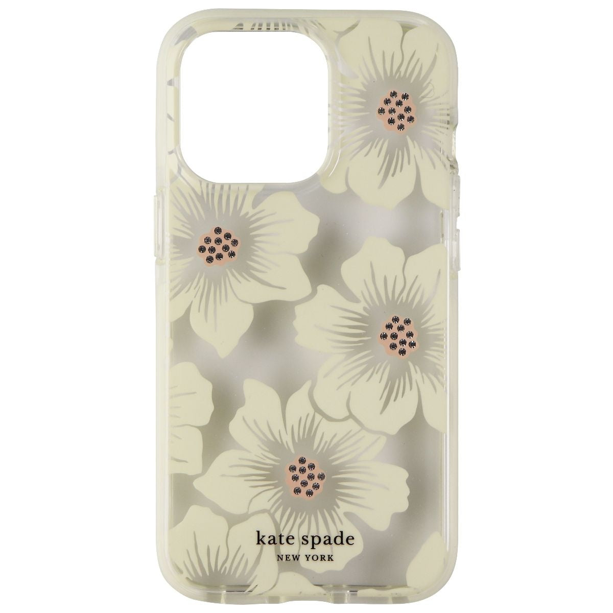 Kate Spade Defensive Hardshell Case for iPhone 13 Pro - Hollyhock Floral Clear Cell Phone - Cases, Covers & Skins Kate Spade    - Simple Cell Bulk Wholesale Pricing - USA Seller