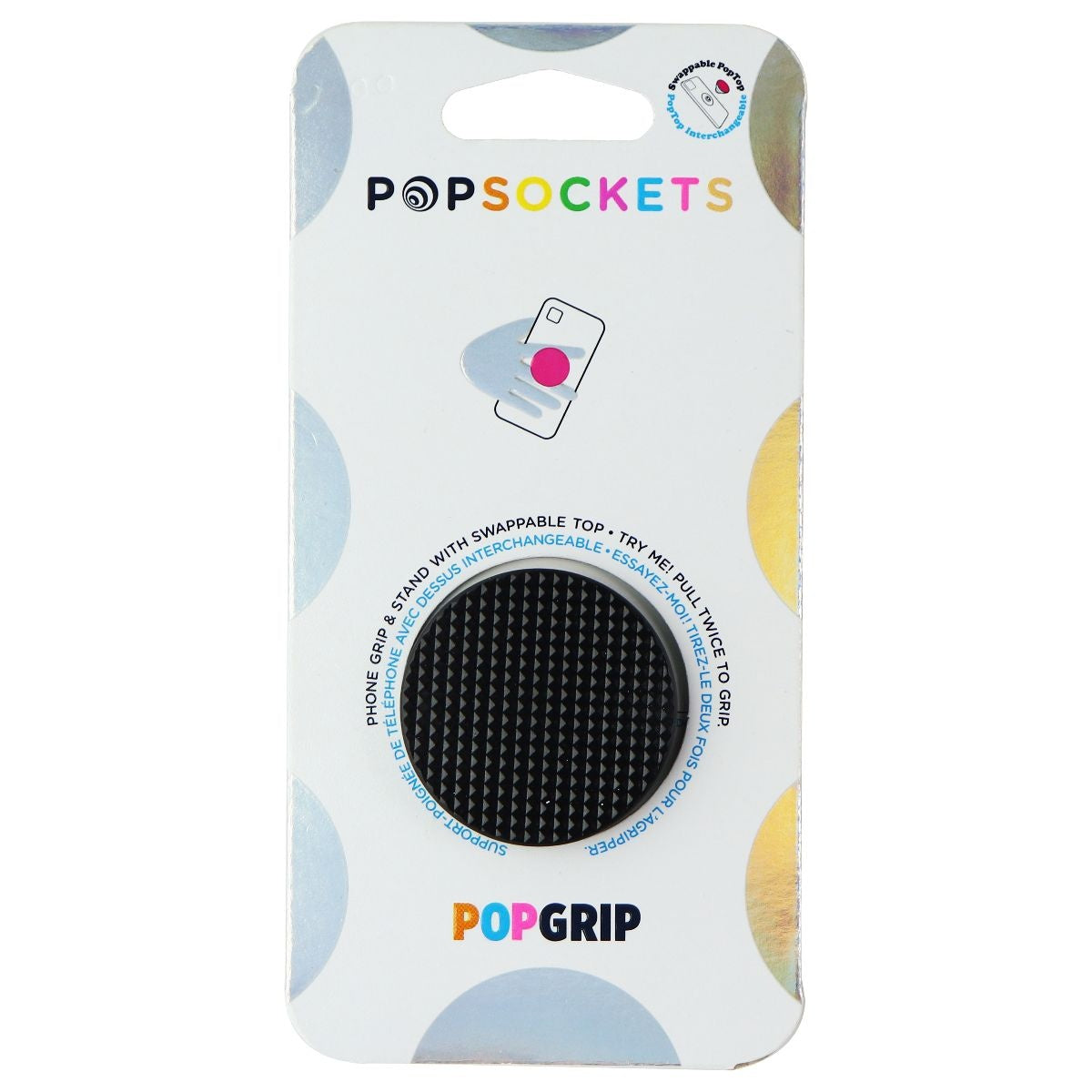 PopSOCKETS Knurled Texture Black Smartphone Accessory for iPhone Android Cell Phone - Mounts & Holders PopSockets    - Simple Cell Bulk Wholesale Pricing - USA Seller