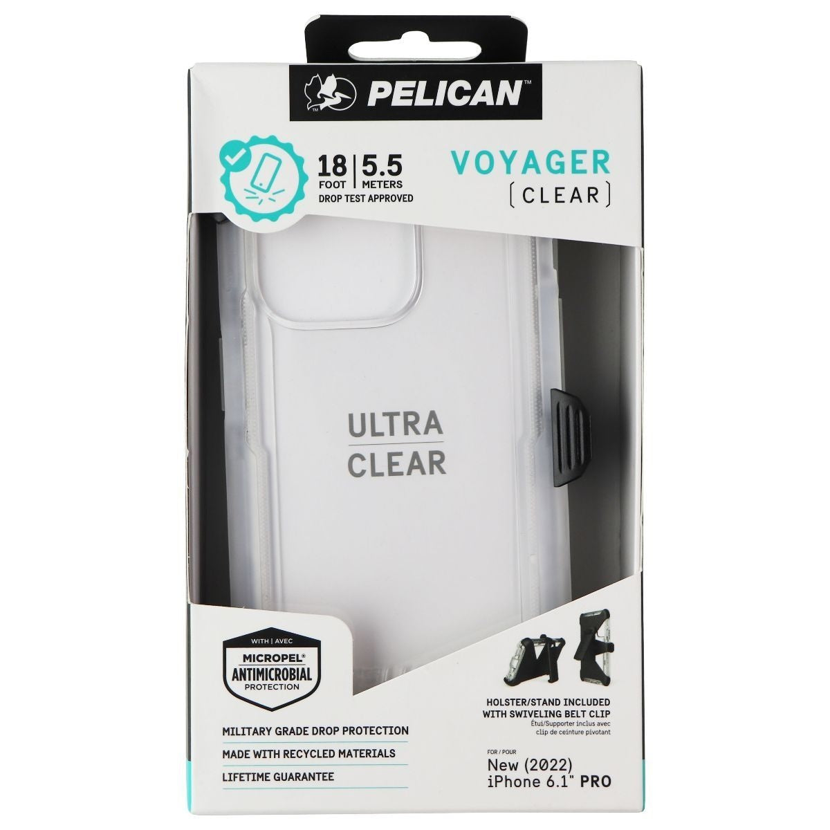 Pelican Voyager Series Case and Holster for Apple iPhone 14 Pro - Clear Cell Phone - Cases, Covers & Skins Case-Mate    - Simple Cell Bulk Wholesale Pricing - USA Seller
