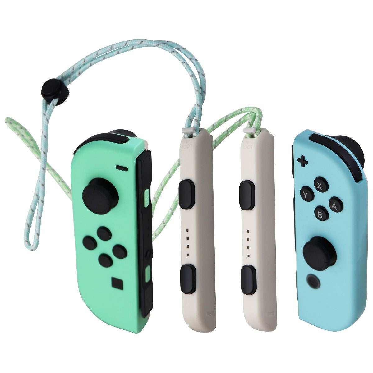 Nintendo Animal Crossing Edition Left & Right Joy-Cons with Straps - Blue/Green Gaming/Console - Controllers & Attachments Nintendo    - Simple Cell Bulk Wholesale Pricing - USA Seller