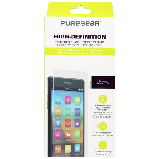 PureGear High Definition Tempered Glass Screen for Samsung Galaxy S21 5G - Clear Cell Phone - Screen Protectors PureGear    - Simple Cell Bulk Wholesale Pricing - USA Seller