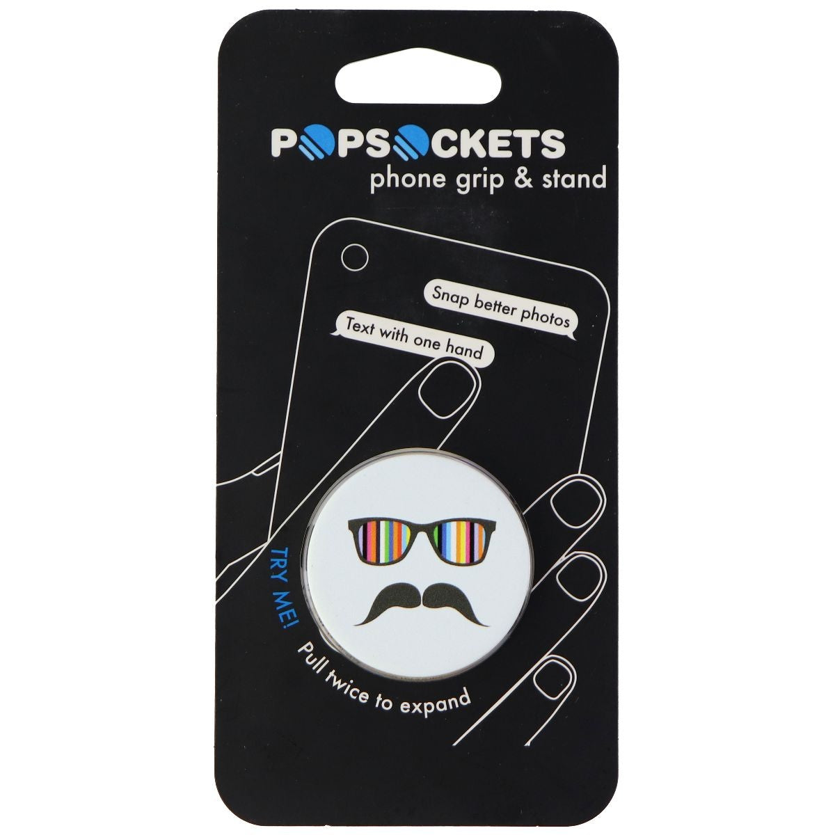 PopSockets: Collapsible Grip and Stand for Phones – Mustache Rainbow Cell Phone - Mounts & Holders PopSockets - Simple Cell Bulk Wholesale Pricing - USA Seller