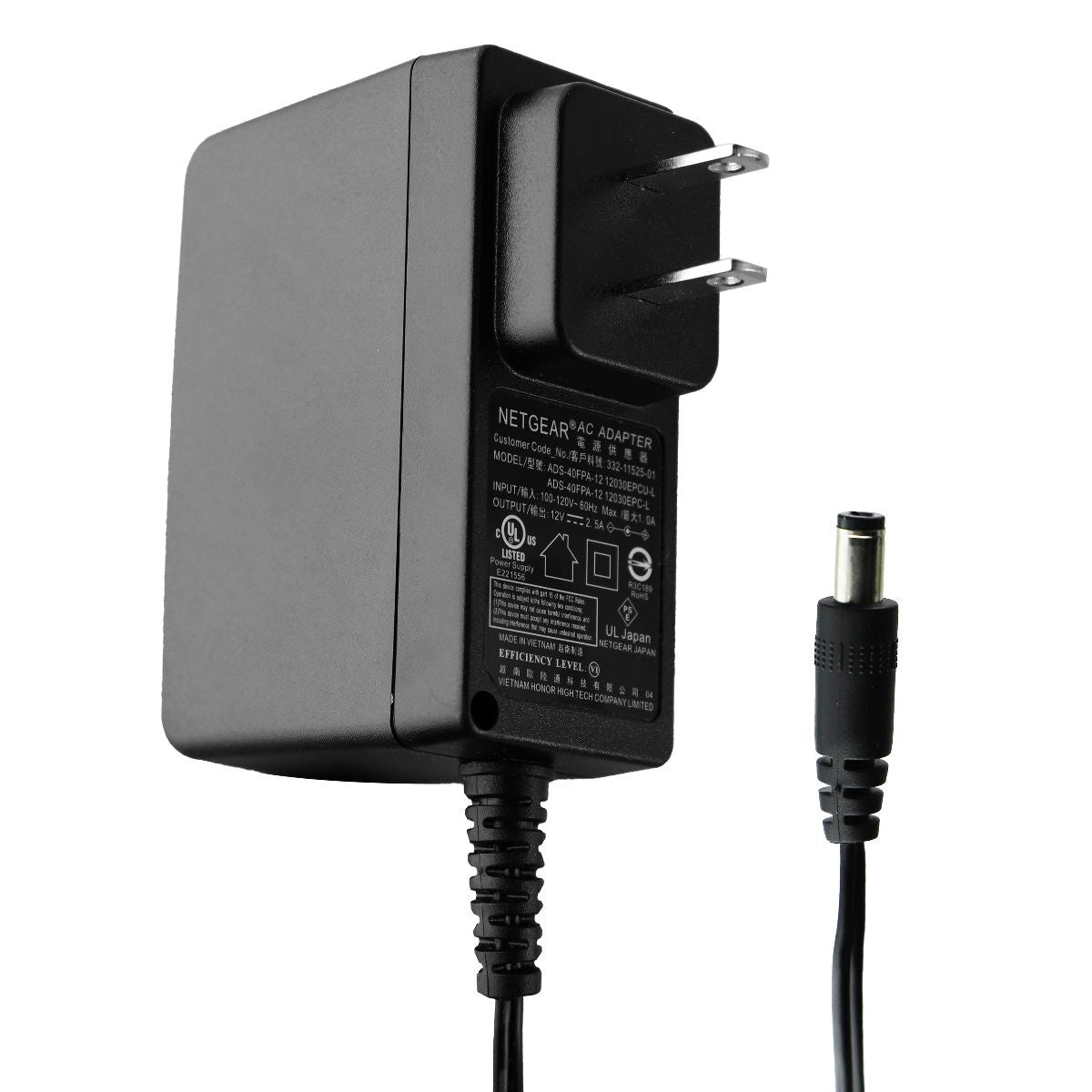 NetGear (12V/2.5A) AC Adapter Wall Charger - Black (ADS-40FPA) Multipurpose Batteries & Power - Multipurpose AC to DC Adapters Netgear    - Simple Cell Bulk Wholesale Pricing - USA Seller
