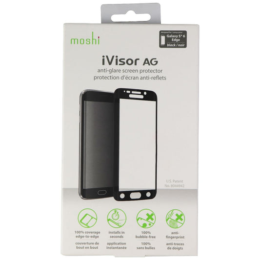 Moshi iVisor AG Anti-Glare Screen Protector for Galaxy S6 Edge - Clear/Black Cell Phone - Screen Protectors Moshi    - Simple Cell Bulk Wholesale Pricing - USA Seller