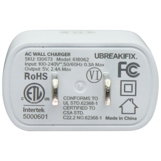 UBREAKIFIX (3-Ft) 8-Pin USB Cable and 2.4A Wall Charger for iPhone/iPad - White Cell Phone - Chargers & Cradles UBREAKIFIX    - Simple Cell Bulk Wholesale Pricing - USA Seller