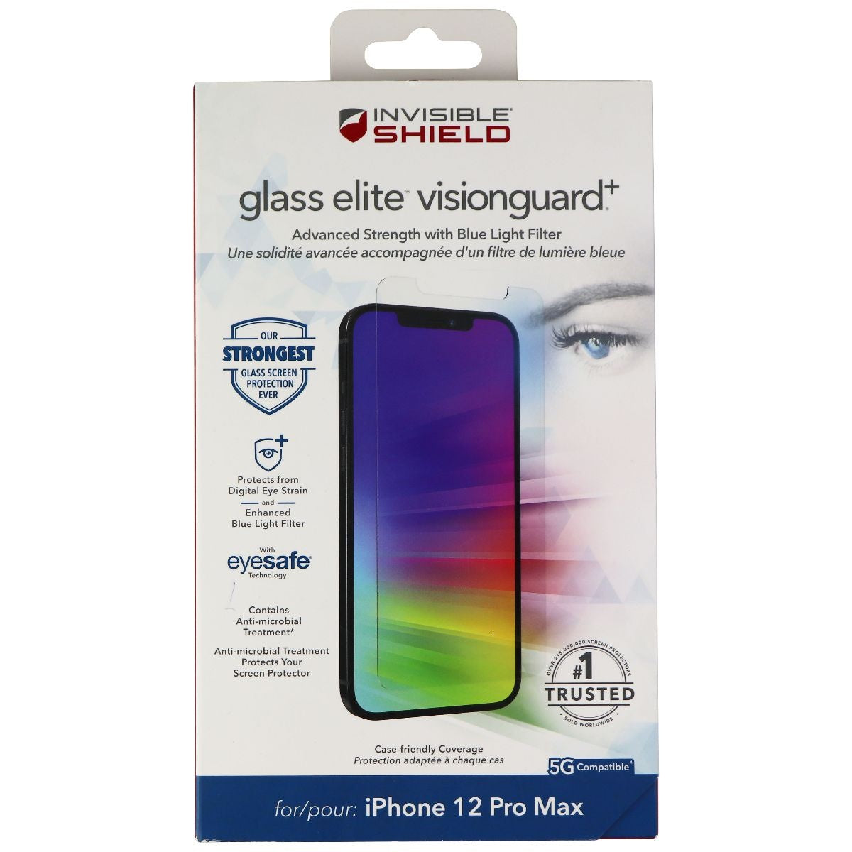 ZAGG InvisibleShield (Glass Elite VisionGuard+) Screen for iPhone 12 Pro Max Cell Phone - Screen Protectors Zagg    - Simple Cell Bulk Wholesale Pricing - USA Seller