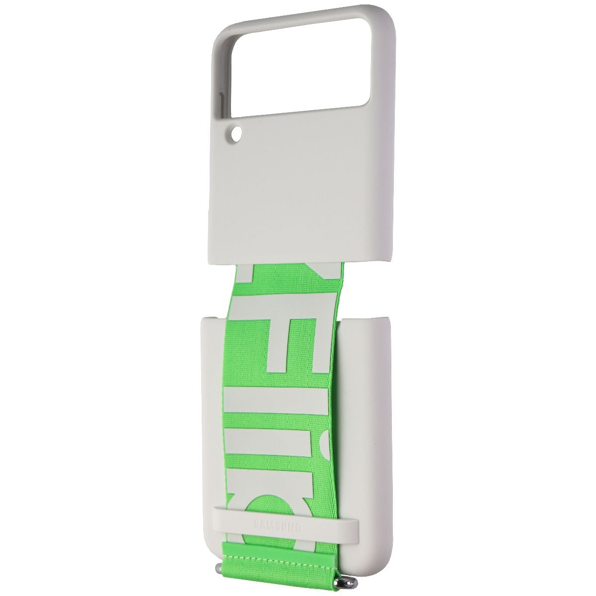Samsung Silicone Cover with Strap for Galaxy Z Flip3 5G - White / Green Cell Phone - Cases, Covers & Skins Samsung Electronics - Simple Cell Bulk Wholesale Pricing - USA Seller